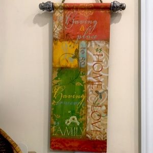 THIS 21” X 8” hanging picture is to celebrate FAMILY.  Has rope to easily hang